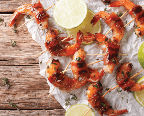 Скариди с бекон