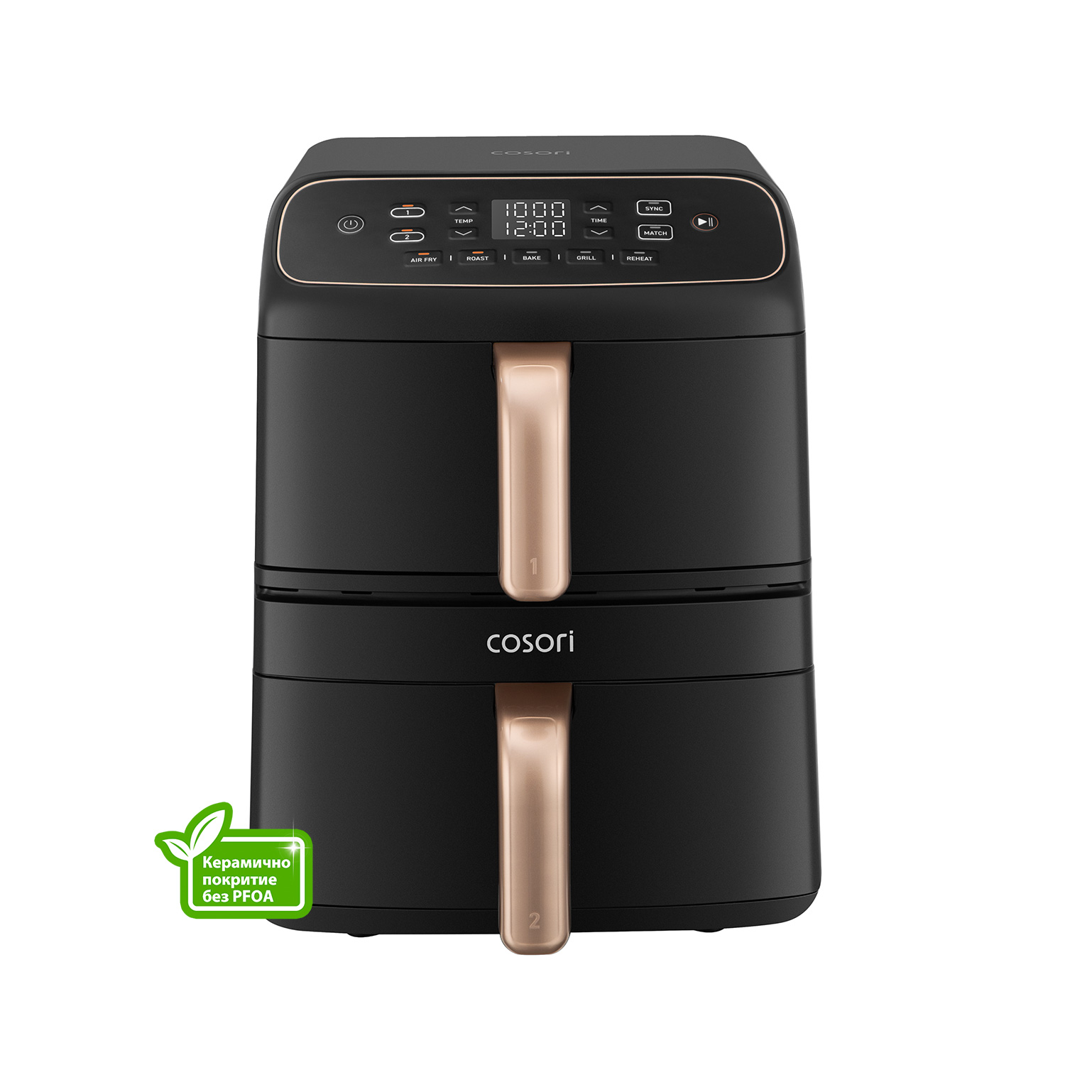 Фритюрник с горещ въздух Cosori Turbo Tower Compact CAF-DC861, 8.6L, Черен
